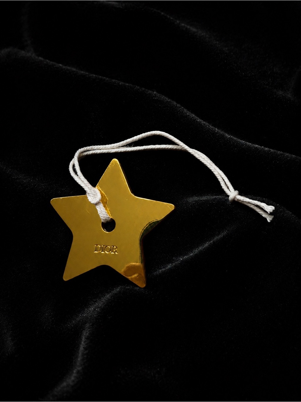 Dior Gold Star Charm with Cord Ornament